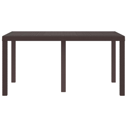 vidaXL Garden Table Brown 150 x 100 x 73 cm Poly Rattan