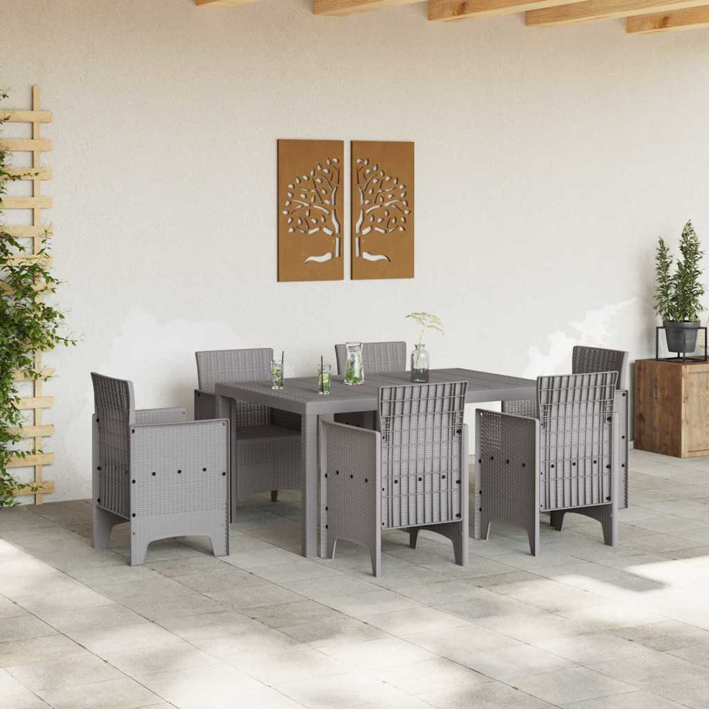 vidaXL Garden Table Light Grey 150 x 100 x 73 cm Poly Rattan