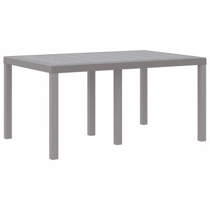 vidaXL Garden Table Light Grey 150 x 100 x 73 cm Poly Rattan
