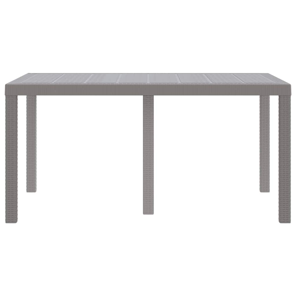 vidaXL Garden Table Light Grey 150 x 100 x 73 cm Poly Rattan
