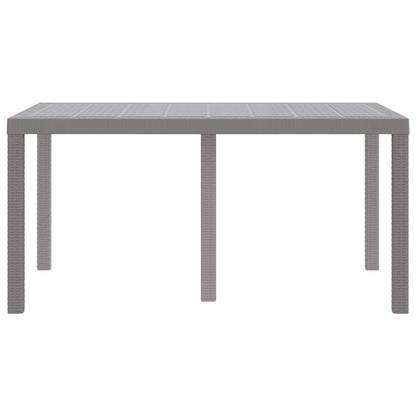 vidaXL Garden Table Light Grey 150 x 100 x 73 cm Poly Rattan