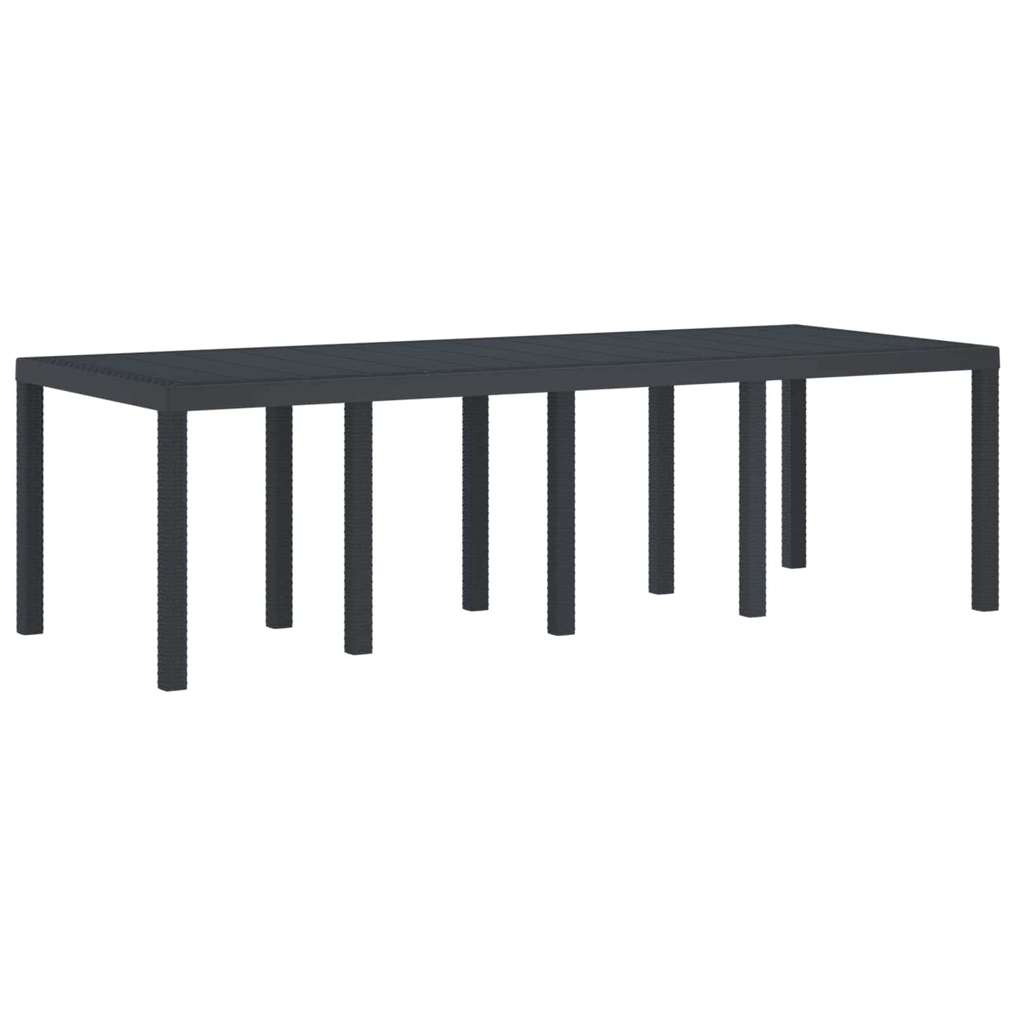 vidaXL Garden Table Anthracite 250 x 100 x 73 cm Poly Rattan