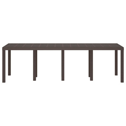 vidaXL Garden Table Brown 250 x 100 x 73 cm Poly Rattan