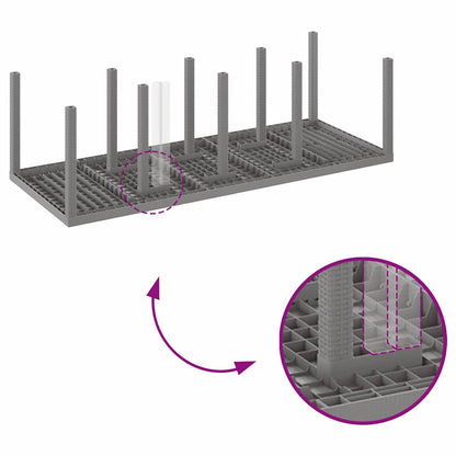 vidaXL Garden Table Light Grey 250 x 100 x 73 cm Poly Rattan