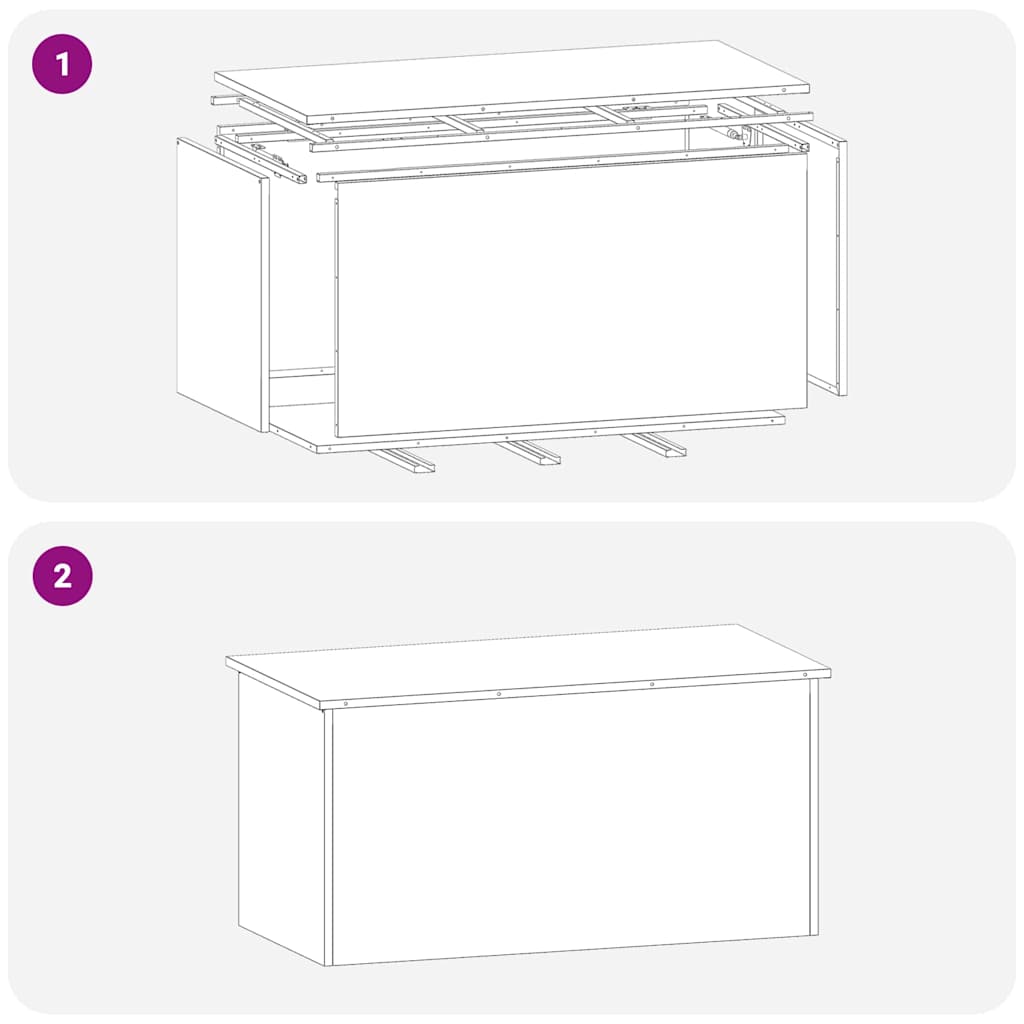 vidaXL Outdoor Storage Box Black 100 x 50.5 x 50 cm Steel