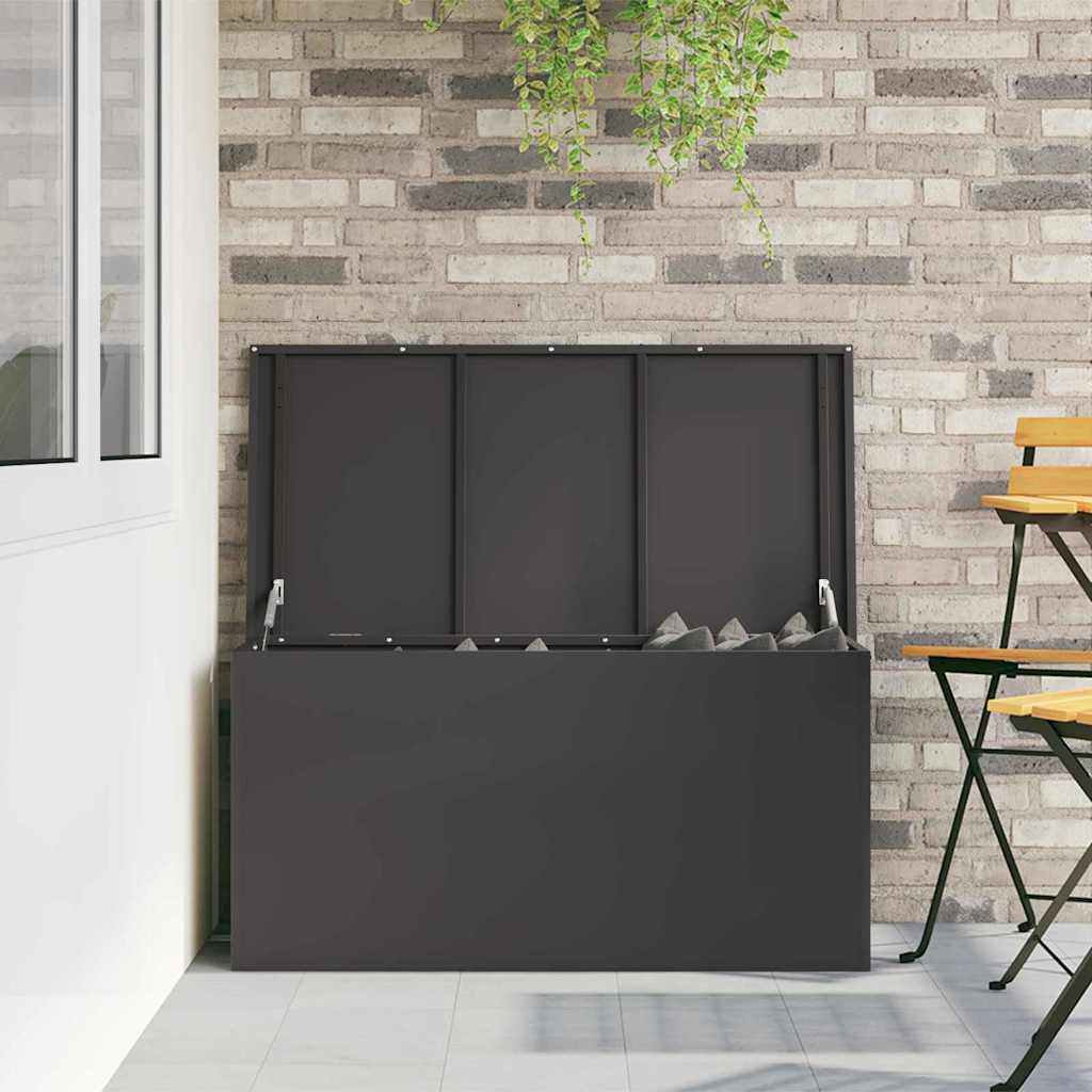 vidaXL Outdoor Storage Box Black 100 x 50.5 x 50 cm Steel