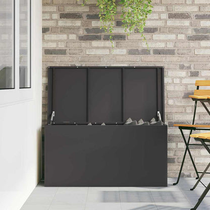 vidaXL Outdoor Storage Box Black 100 x 50.5 x 50 cm Steel