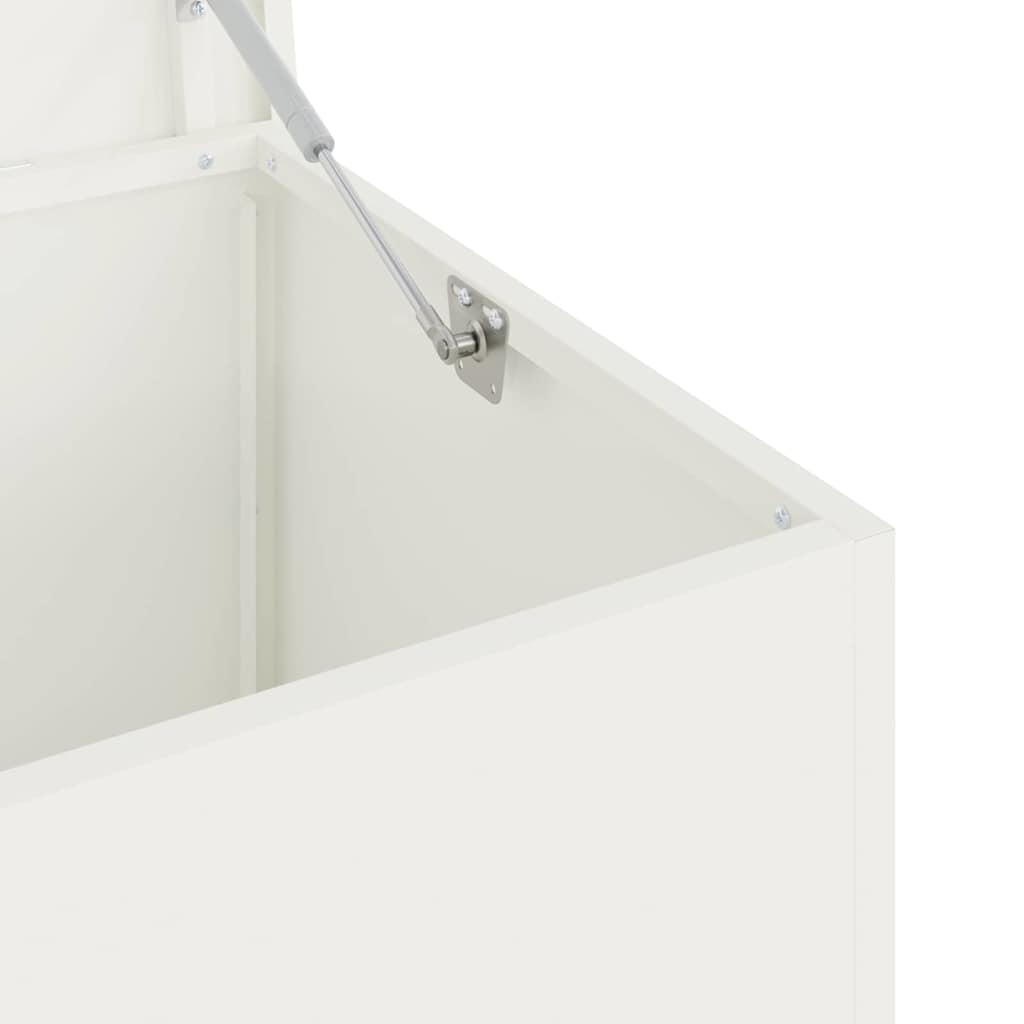 vidaXL Garden Storage Cushion Box Steel 100 x 50.5 x 50 cm 220 White