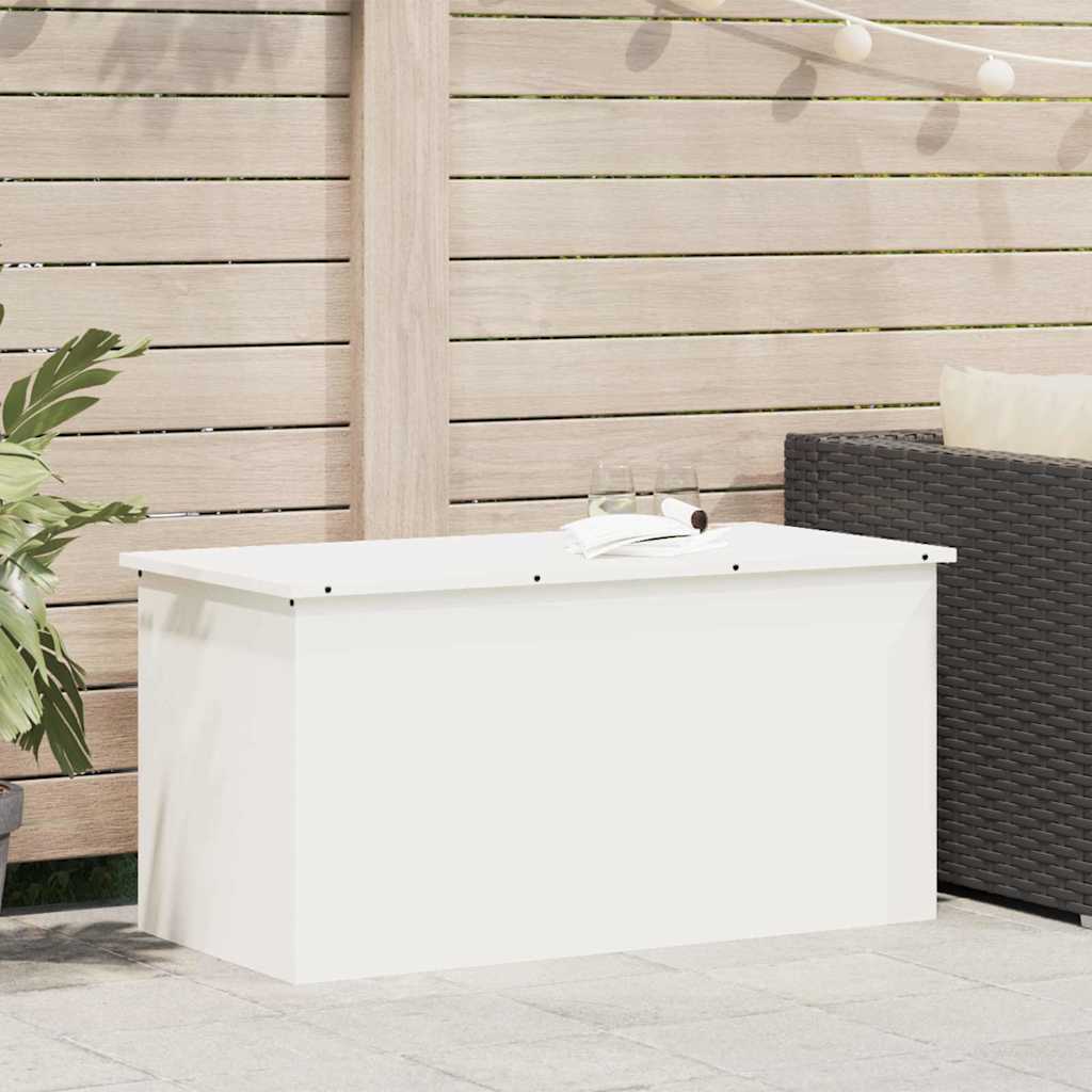 vidaXL Garden Storage Cushion Box Steel 100 x 50.5 x 50 cm 220 White