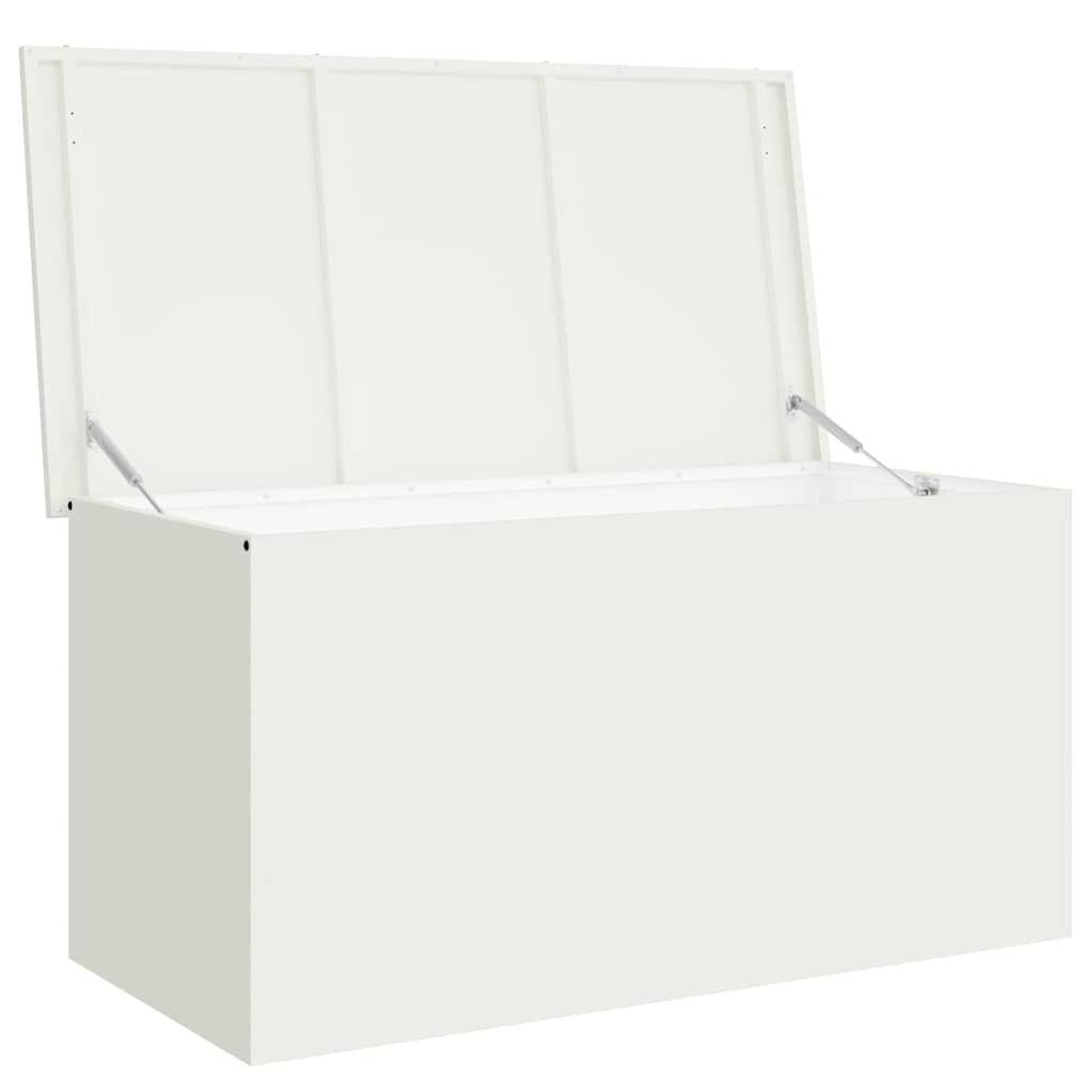 vidaXL Garden Storage Cushion Box Steel 100 x 50.5 x 50 cm 220 White
