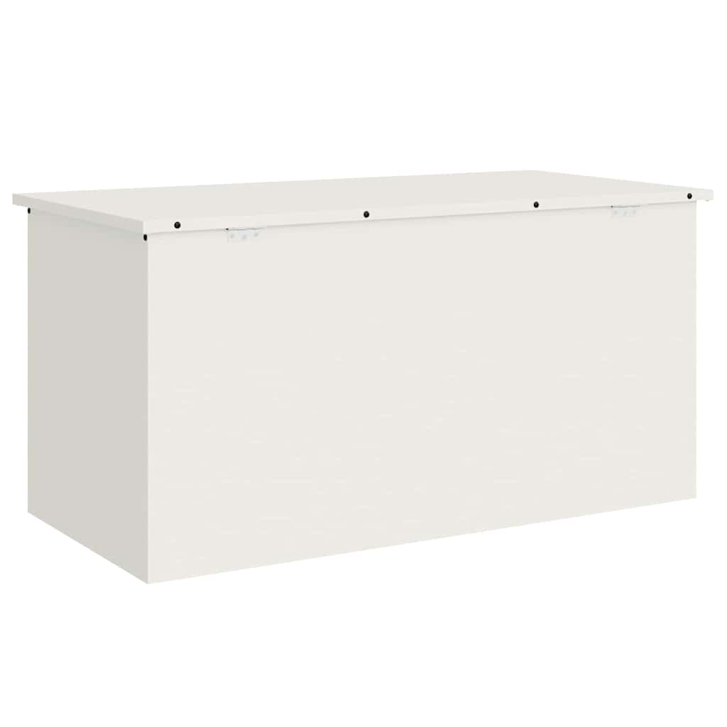 vidaXL Garden Storage Cushion Box Steel 100 x 50.5 x 50 cm 220 White