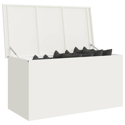 vidaXL Garden Storage Cushion Box Steel 100 x 50.5 x 50 cm 220 White
