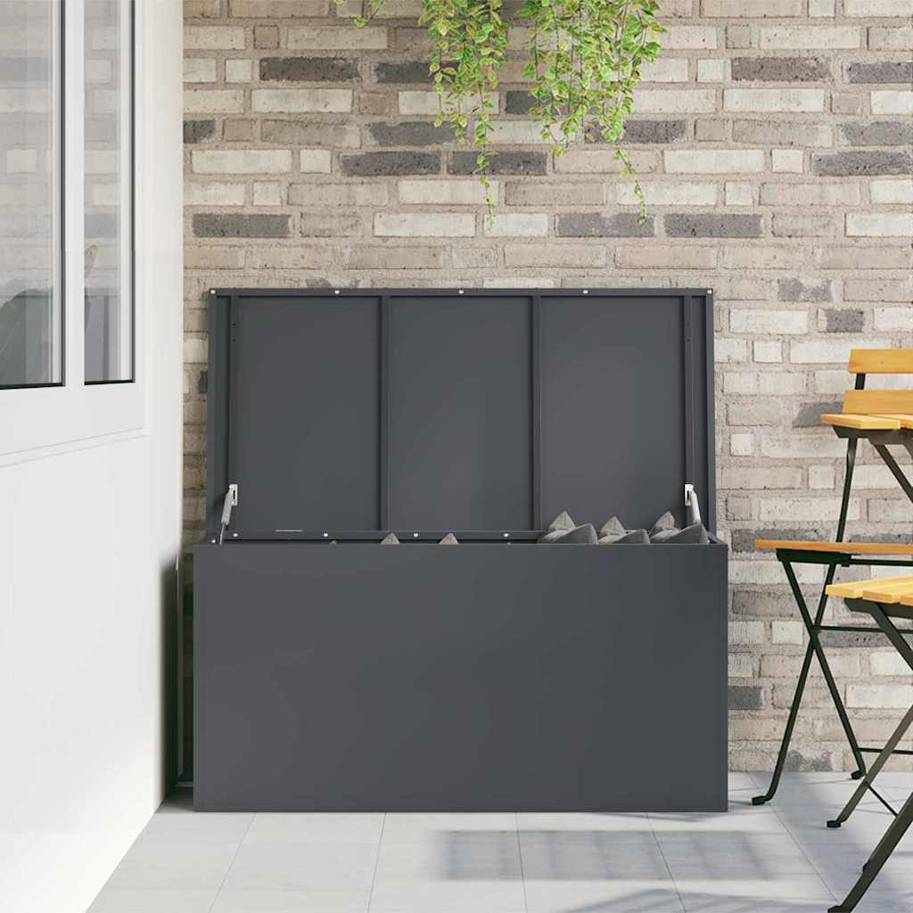 vidaXL Garden Storage Cushion Box Steel 100 x 50.5 x 50 cm 220