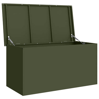 vidaXL Outdoor Storage Box Olive Green 100 x 50.5 x 50 cm Steel