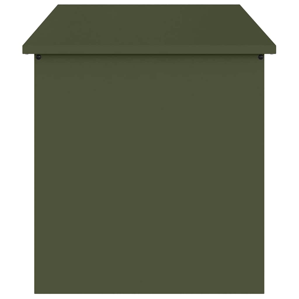 vidaXL Outdoor Storage Box Olive Green 100 x 50.5 x 50 cm Steel