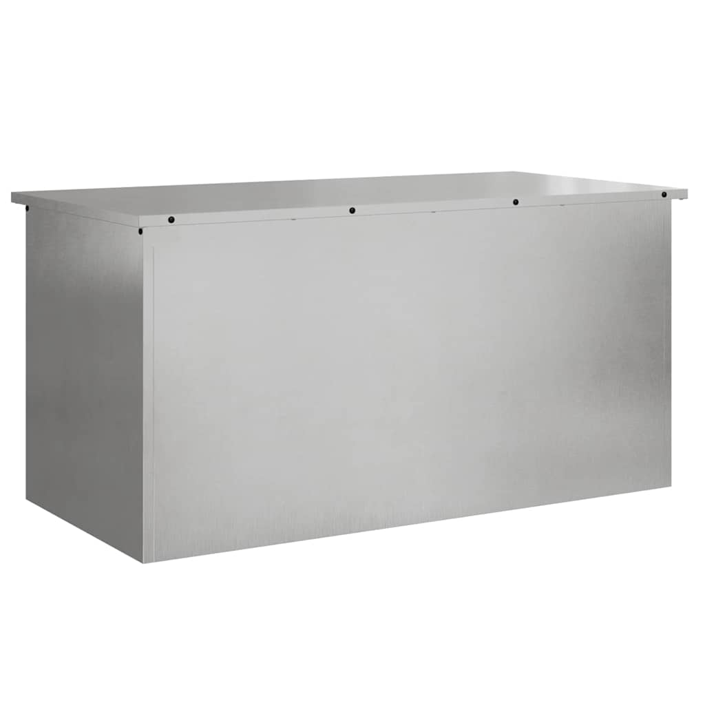 vidaXL Garden Storage Cushion Box Steel 100 x 50.5 x 50 cm 220 Silver