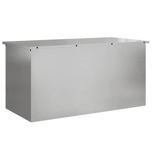vidaXL Garden Storage Cushion Box Galvanised Steel 100 x 50.5 x 50 cm