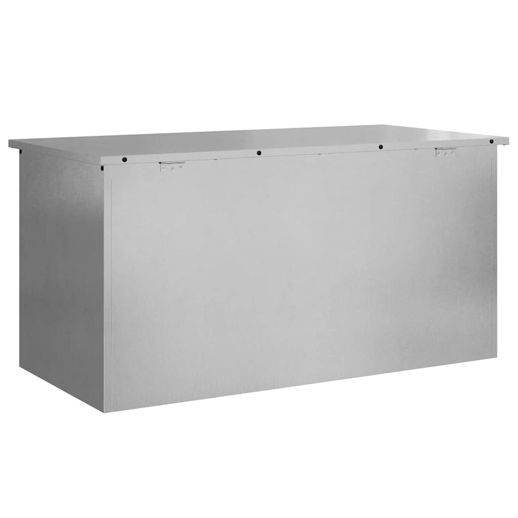 vidaXL Garden Storage Cushion Box Steel 100 x 50.5 x 50 cm 220 Silver