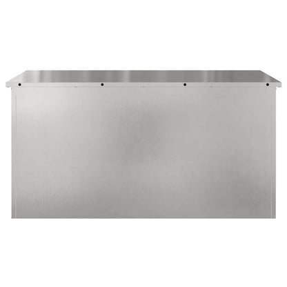 vidaXL Garden Storage Cushion Box Steel 100 x 50.5 x 50 cm 220 Silver