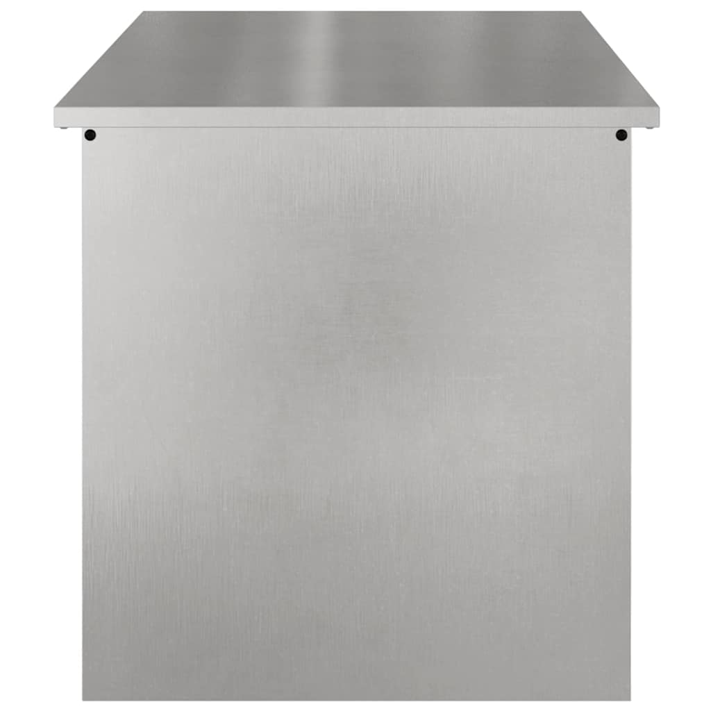 vidaXL Garden Storage Cushion Box Steel 100 x 50.5 x 50 cm 220 Silver