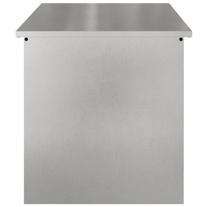 vidaXL Garden Storage Cushion Box Steel 100 x 50.5 x 50 cm 220 Silver