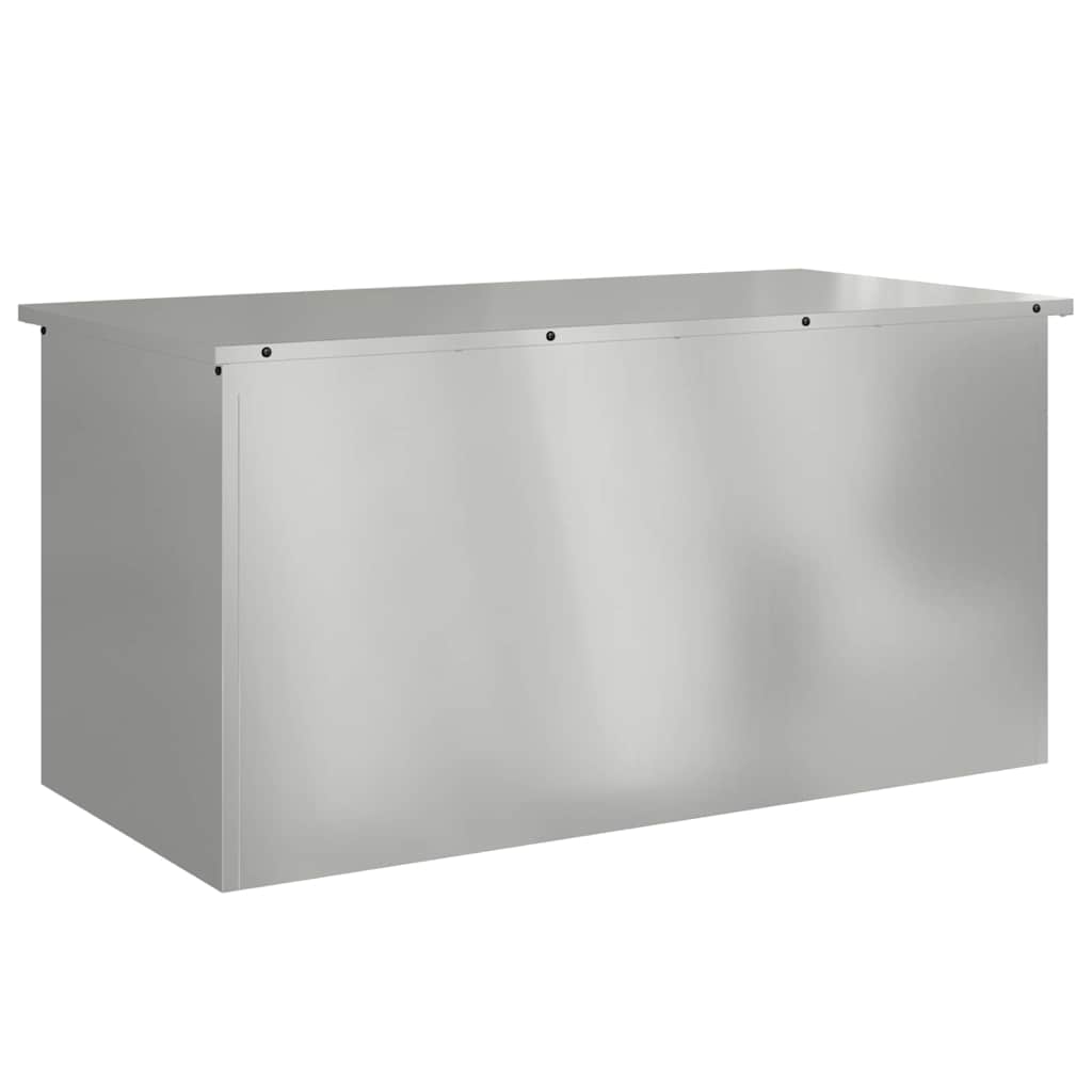 vidaXL Garden Storage Cushion Box Steel 100 x 50.5 x 50 cm 220 Silver