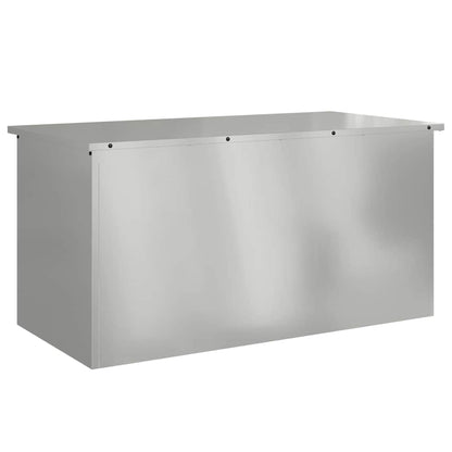 vidaXL Garden Storage Cushion Box Steel 100 x 50.5 x 50 cm 220 Silver