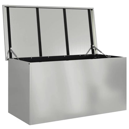 vidaXL Garden Storage Cushion Box Steel 100 x 50.5 x 50 cm 220 Silver