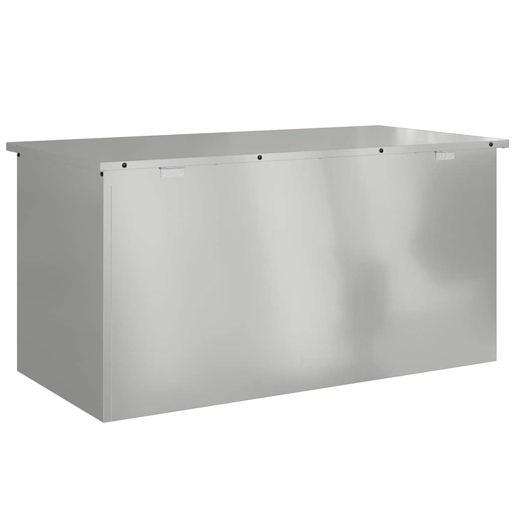 vidaXL Garden Storage Cushion Box Steel 100 x 50.5 x 50 cm 220 Silver
