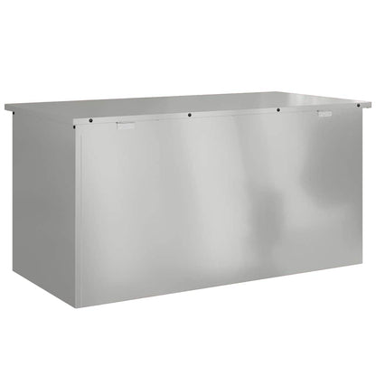 vidaXL Garden Storage Cushion Box Steel 100 x 50.5 x 50 cm 220 Silver