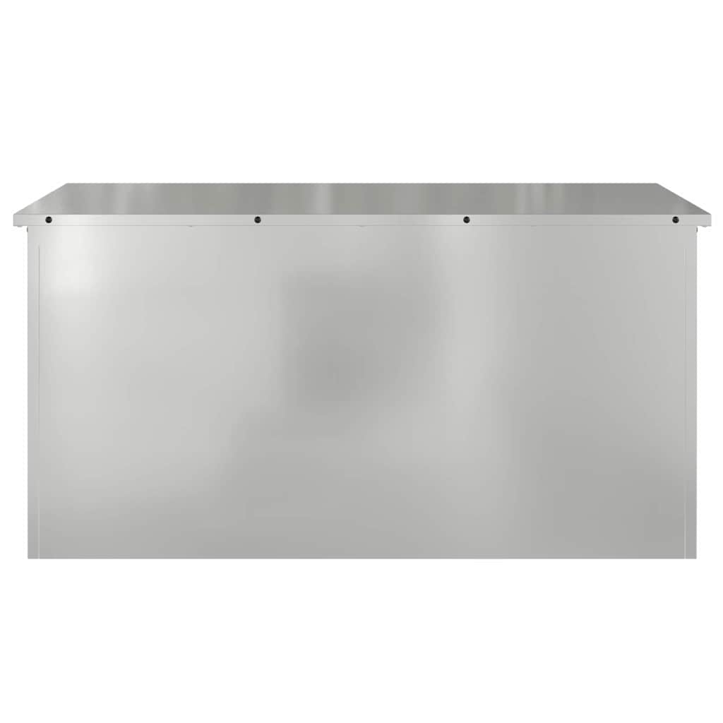 vidaXL Garden Storage Cushion Box Steel 100 x 50.5 x 50 cm 220 Silver