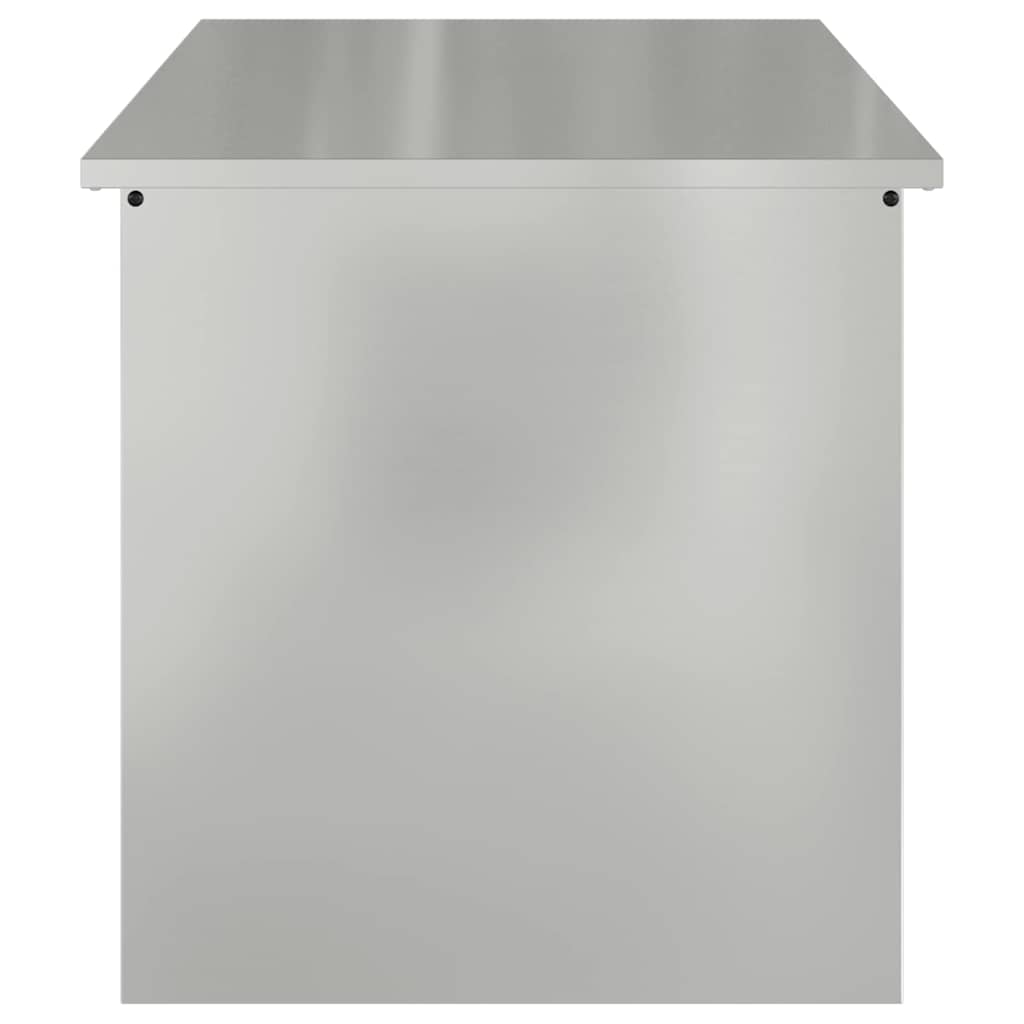 vidaXL Garden Storage Cushion Box Steel 100 x 50.5 x 50 cm 220 Silver
