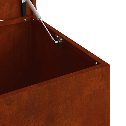 vidaXL Garden Storage Cushion Box Steel 100 x 50.5 x 50 cm 220 Rusty