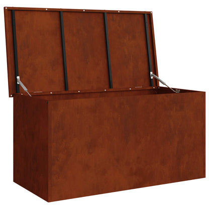 vidaXL Garden Storage Cushion Box Steel 100 x 50.5 x 50 cm 220 Rusty