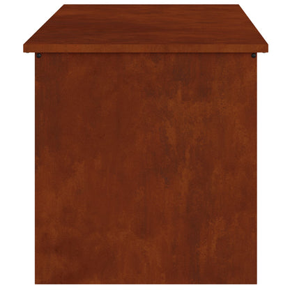vidaXL Garden Storage Cushion Box Steel 100 x 50.5 x 50 cm 220 Rusty