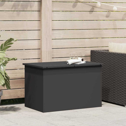 vidaXL Garden Storage Cushion Box Steel 80 x 50.5 x 50 cm 180 Black