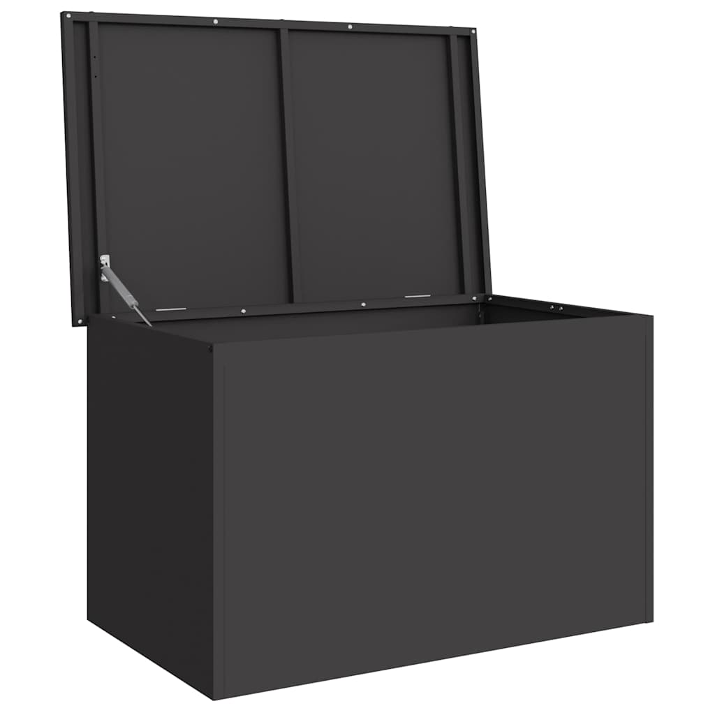 vidaXL Garden Storage Cushion Box Steel 80 x 50.5 x 50 cm 180 Black