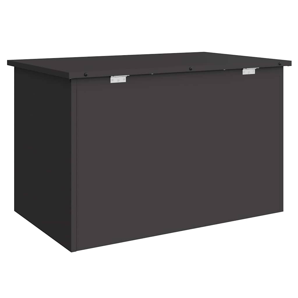 vidaXL Garden Storage Cushion Box Steel 80 x 50.5 x 50 cm 180 Black