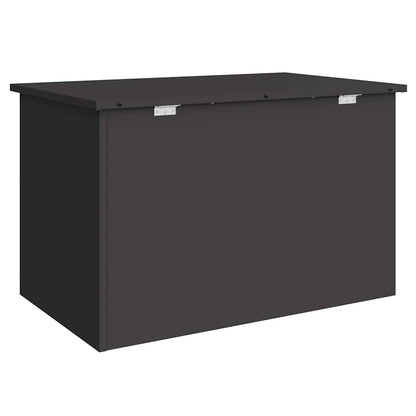 vidaXL Garden Storage Cushion Box Steel 80 x 50.5 x 50 cm 180 Black