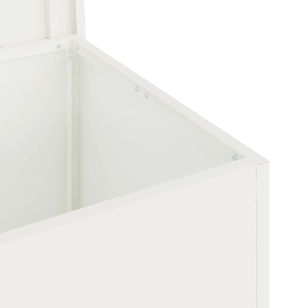 vidaXL Garden Storage Cushion Box Steel 80 x 50.5 x 50 cm 220 White