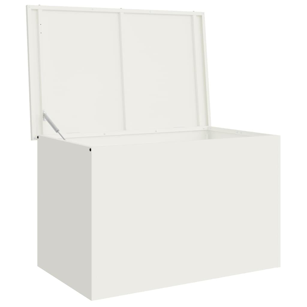 vidaXL Garden Storage Cushion Box Steel 80 x 50.5 x 50 cm 220 White