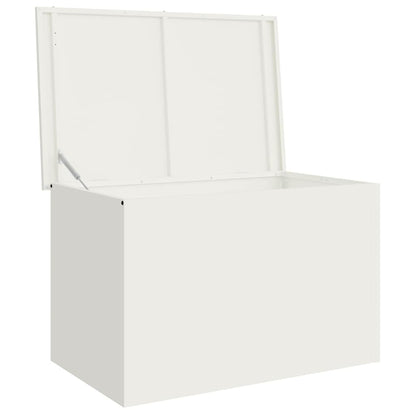 vidaXL Garden Storage Cushion Box Steel 80 x 50.5 x 50 cm 220 White