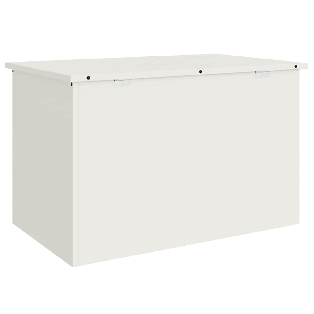 vidaXL Garden Storage Cushion Box Steel 80 x 50.5 x 50 cm 220 White
