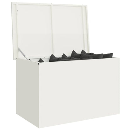 vidaXL Garden Storage Cushion Box Steel 80 x 50.5 x 50 cm 220 White