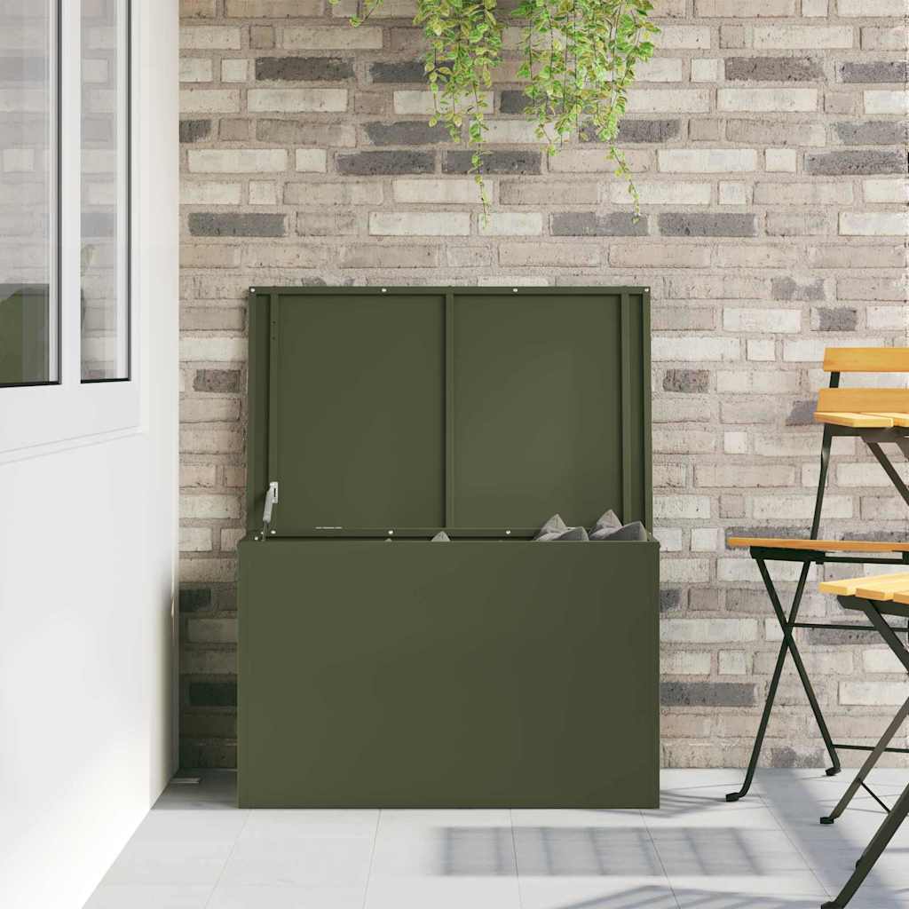 vidaXL Garden Storage Cushion Box Steel 80 x 50.5 x 50 cm 175 L