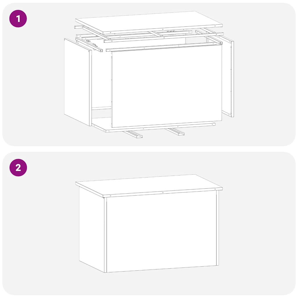 vidaXL Garden Storage Cushion Box Galvanised Steel 80 x 50.5 x 50 cm