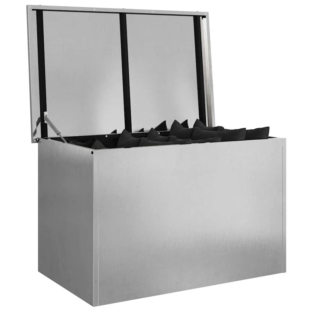 vidaXL Garden Storage Cushion Box Galvanised Steel 80 x 50.5 x 50 cm