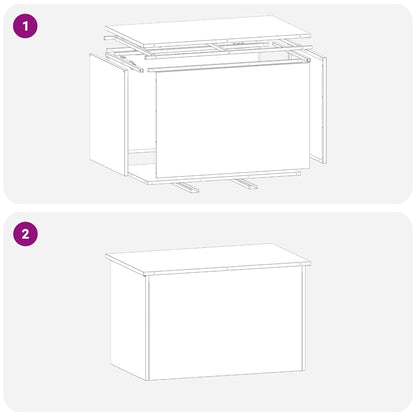 vidaXL Garden Storage Cushion Box Galvanised Steel 80 x 50.5 x 50 cm