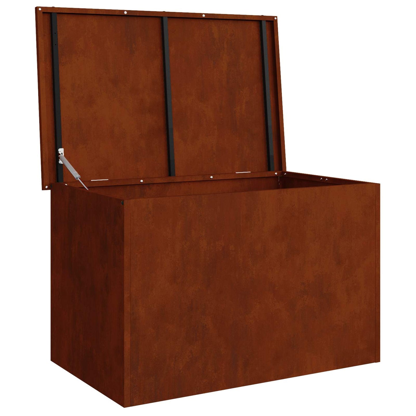 vidaXL Garden Storage Cushion Box Steel 80 x 50.5 x 50 cm Rusty