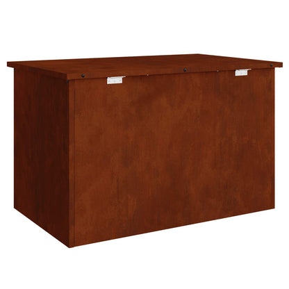 vidaXL Garden Storage Cushion Box Steel 80 x 50.5 x 50 cm Rusty